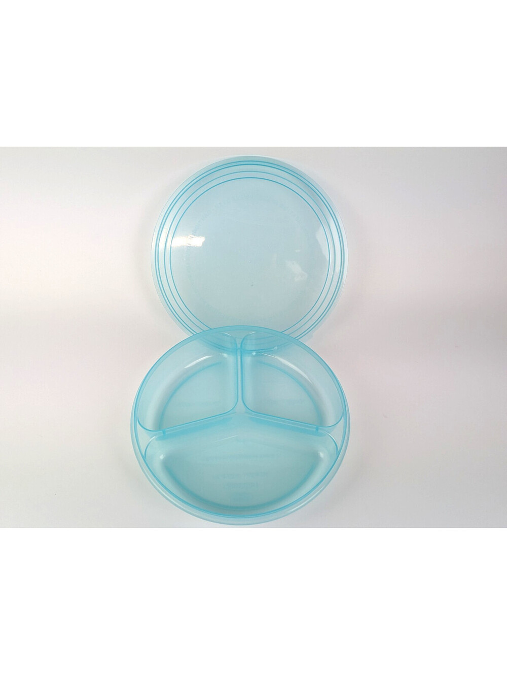 Vintage Tucker Serve & Store Blue Divided Container Microwave Dish 0561-2 USA